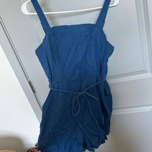 Blue Sleeveless Romper